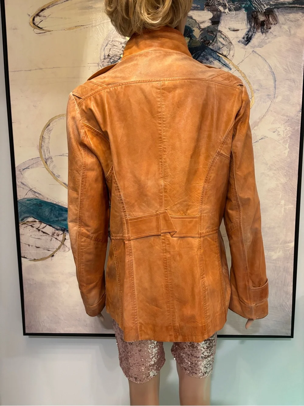 Danier Tan Leather Button-Front Jacket - Picture 7 of 16